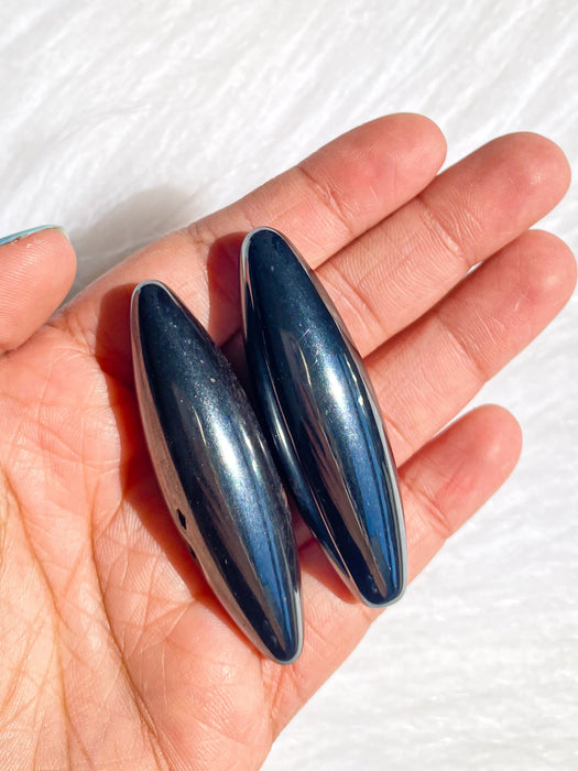 Natural Hematite Magnetic Oval Pair