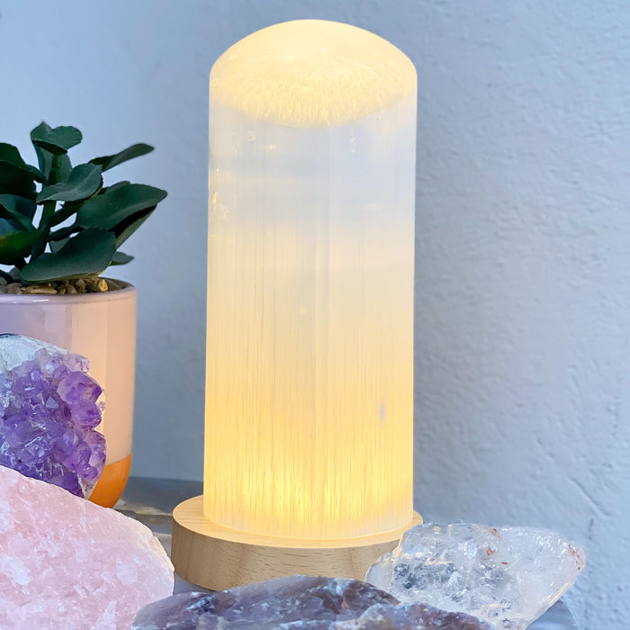 Selenite Polished Lamp Small - Warm Light