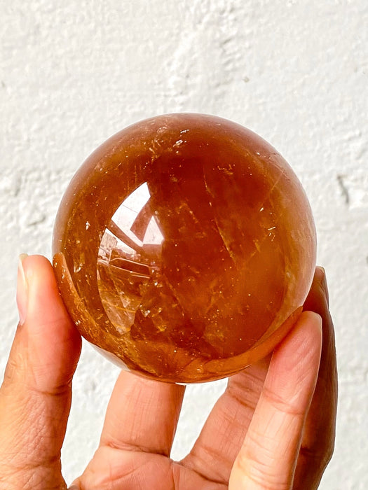 Honey Calcite Sphere HC2