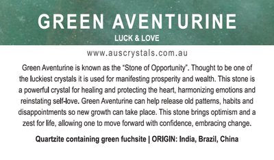 Green Aventurine Info Card 25pc pack