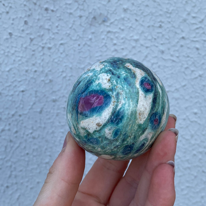 Ruby in Fuchsite Sphere  7 -cm