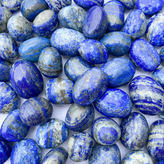 Lapis Lazuli Tumbled Round Stones- A Grade