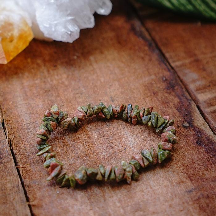 Unakite Chip Bracelet