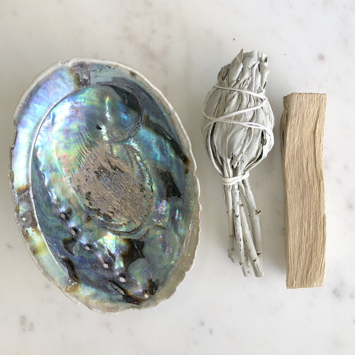Smudge Pack - Natural Shell, White Sage & Palo Santo