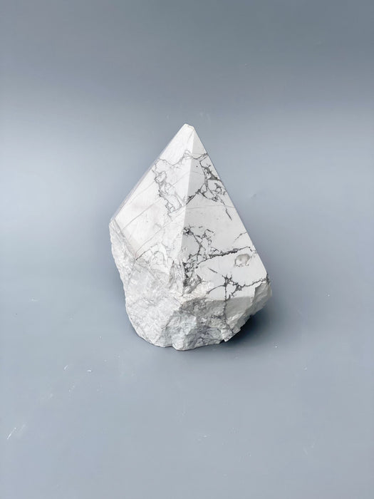 White Howlite Half Polished/Raw Point WH04