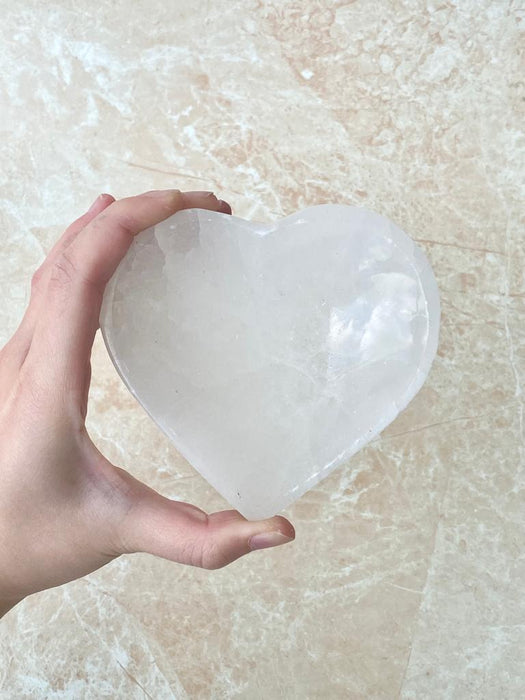 Selenite Bowl Heart Shape- Small 10cm