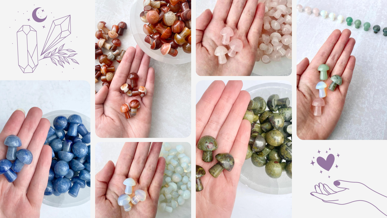 SMALL BUT MIGHTY | TRENDING MUSHROOMS, MOON & STAR CRYSTALS