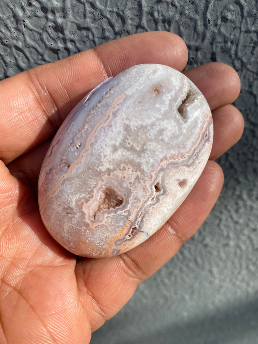 Pink Crazy Lace Agate Palmstone CP07