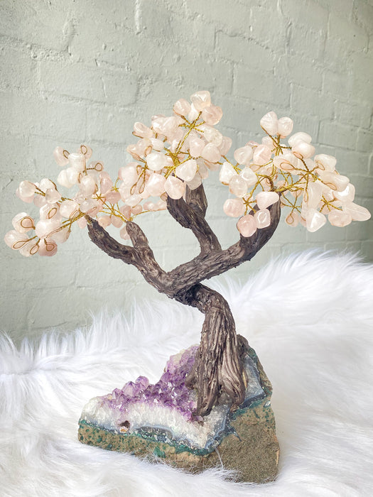 Rose quartz Bonsai Tree- Large