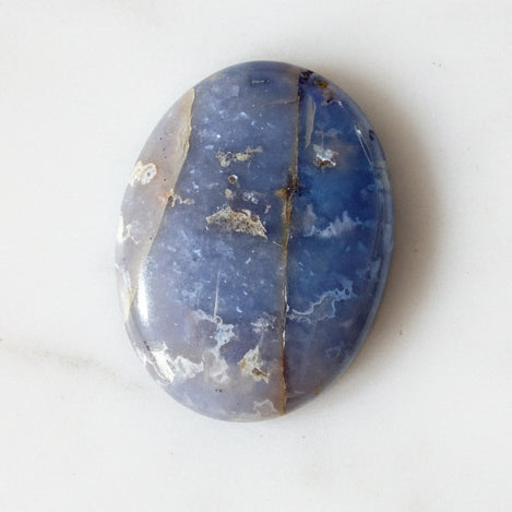 Blue Plume Agate Palmstone PP04