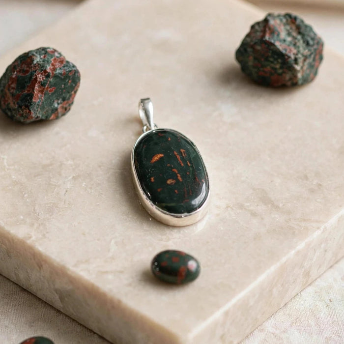 Bloodstone Sterling Silver Pendant CJ24