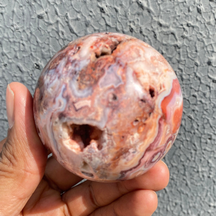 Pink Crazy Lace Agate Sphere CS01