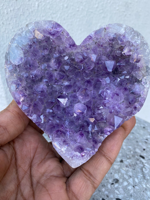 Amethyst Cluster AC03 Heart Shape