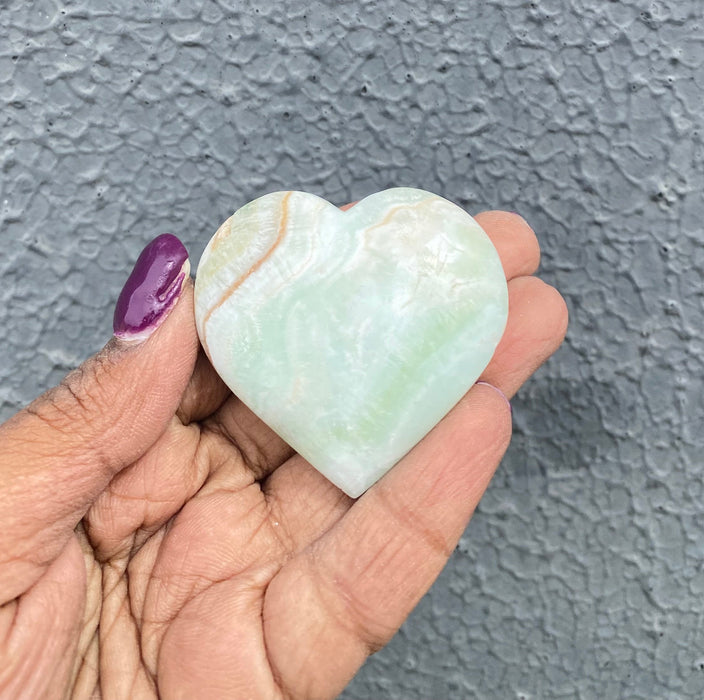 Caribbean Blue Calcite Heart BCH7