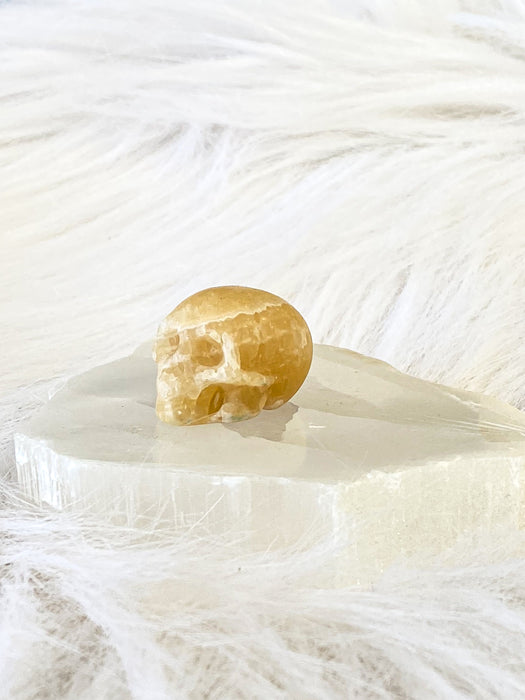 Orange Calcite Skull - Small