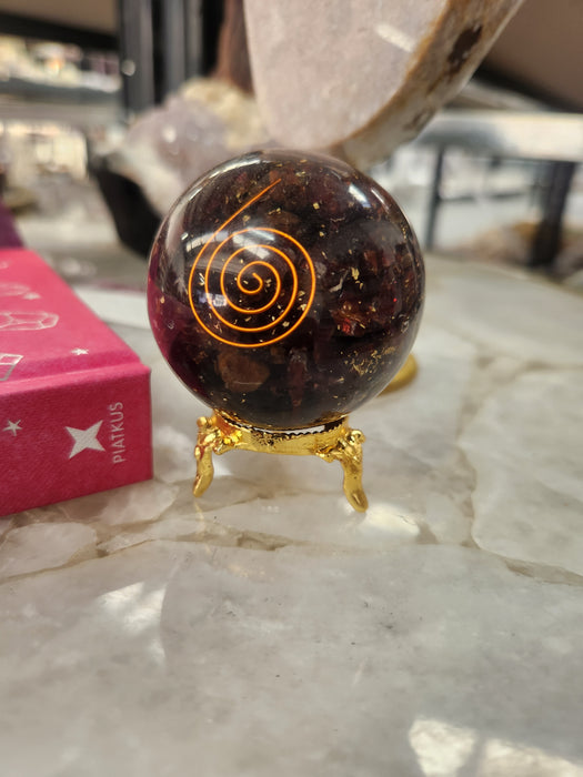 Orgonite Sphere - Garnet