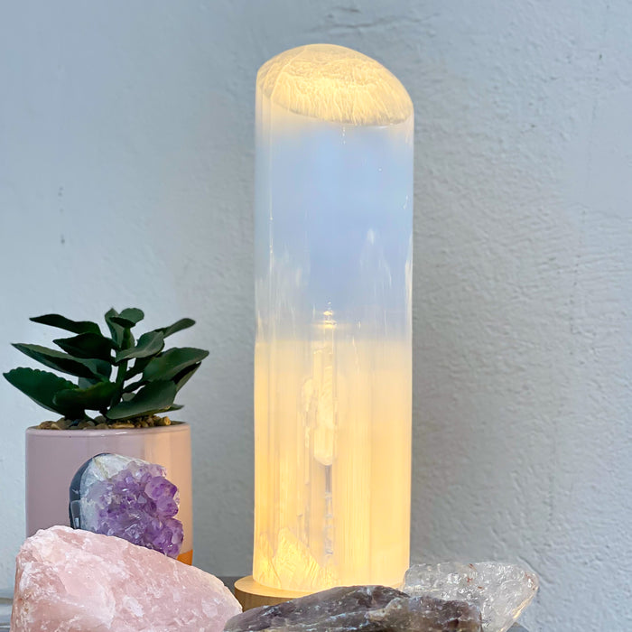 Selenite Polished Lamp Big- Warm Light