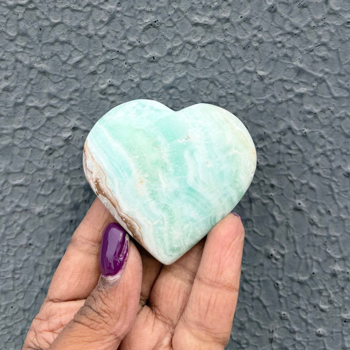 Caribbean Blue Calcite Heart BCH4