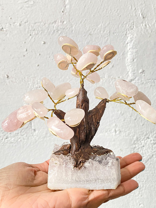 Rose Quartz Bonsai Tree - small