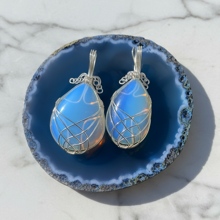 Opalite Wire wrap pendant Style 1