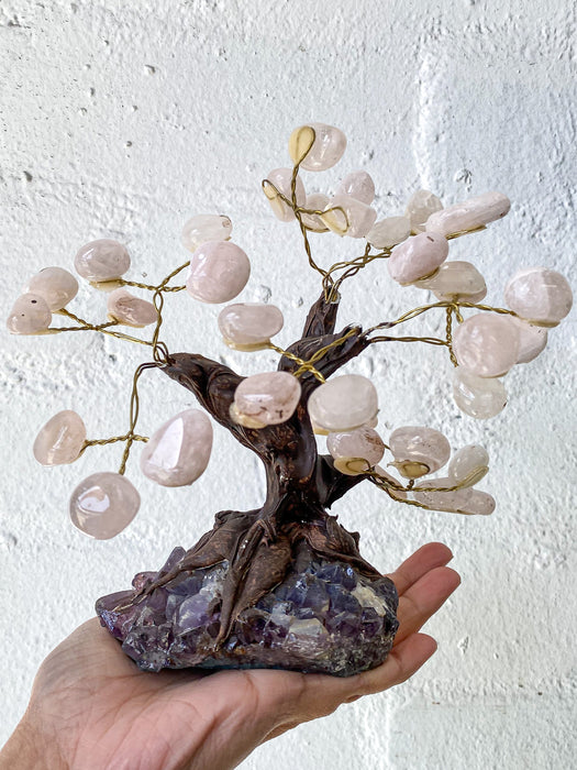 Rose Quartz Bonsai Tree -medium