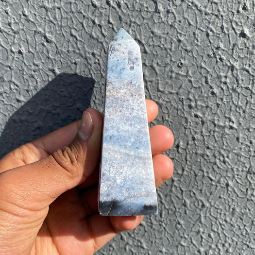 Blue Plume Agate Tower PA02