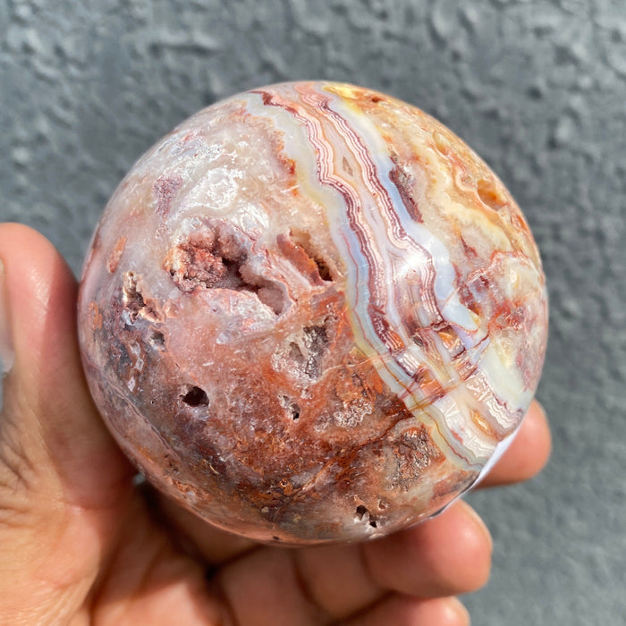 Pink Crazy Lace Agate Sphere CS08