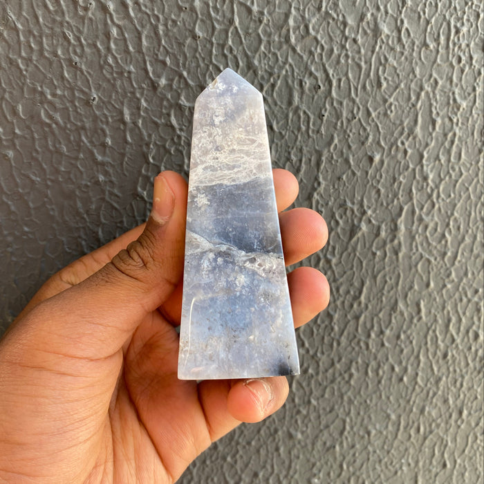 Blue Plume Agate Tower PA01
