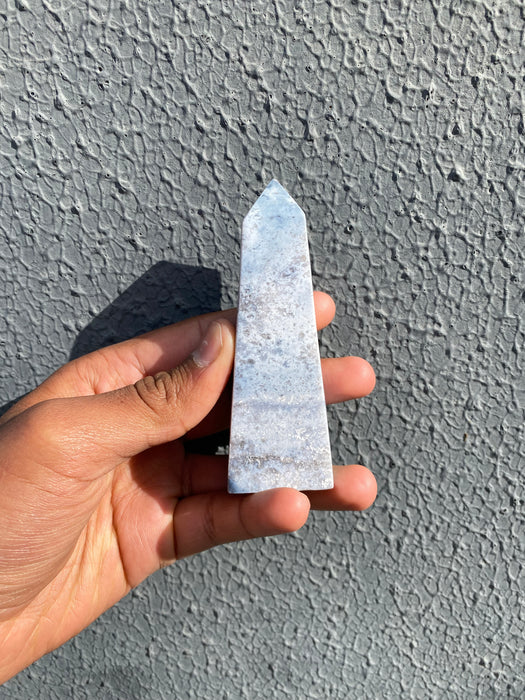 Blue Plume Agate Tower PA02