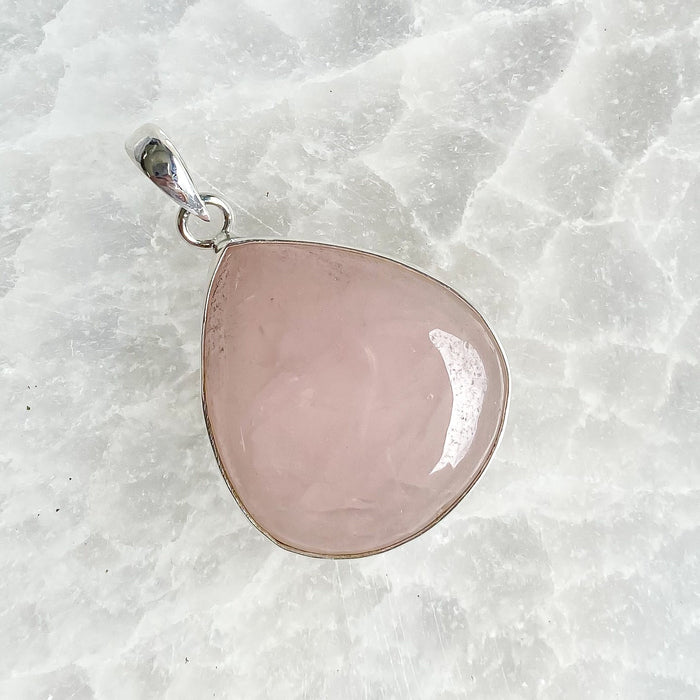 Rose Quartz Teardrop Pendant P28