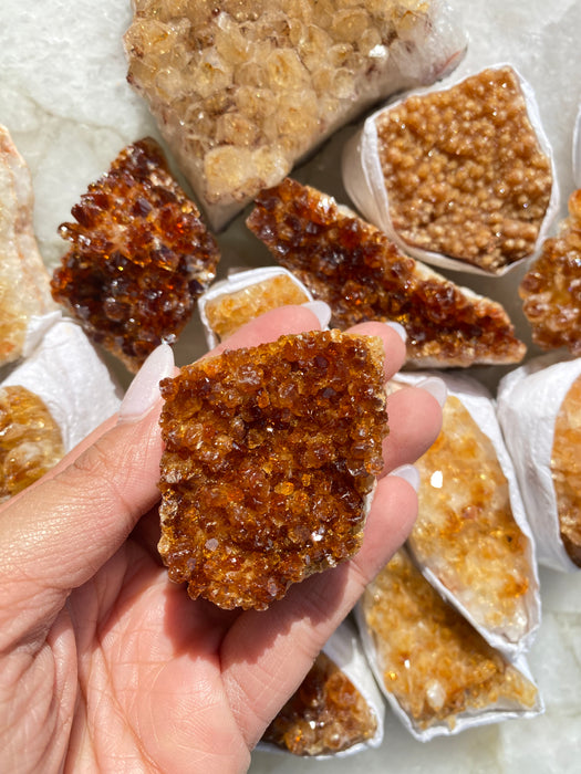 Citrine Cluster Dark Color