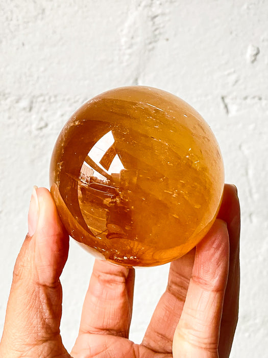 Honey Calcite Sphere HC9
