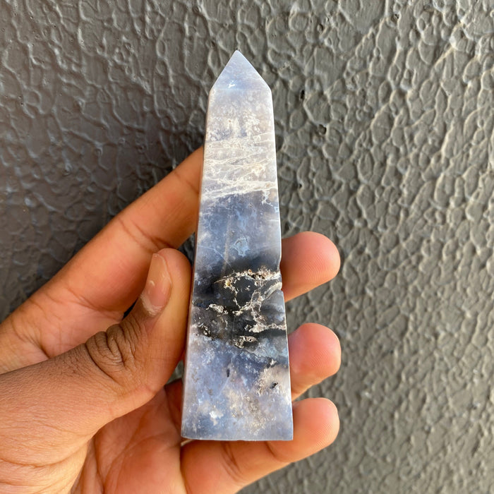 Blue Plume Agate Tower PA01