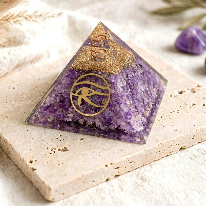 Orgonite Amethyst Pyramid 9x9 cm