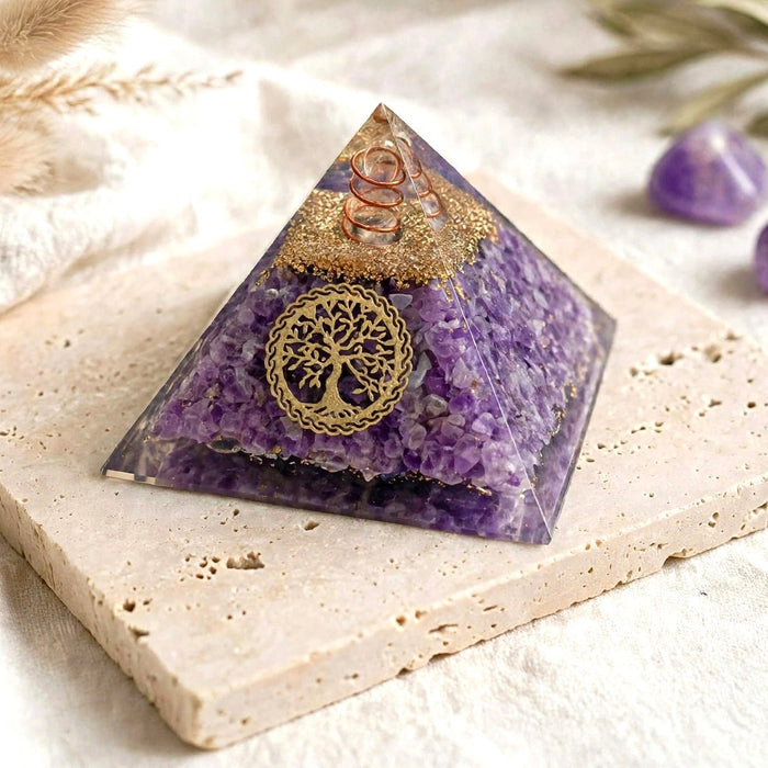 Orgonite Amethyst Pyramid 9x9 cm