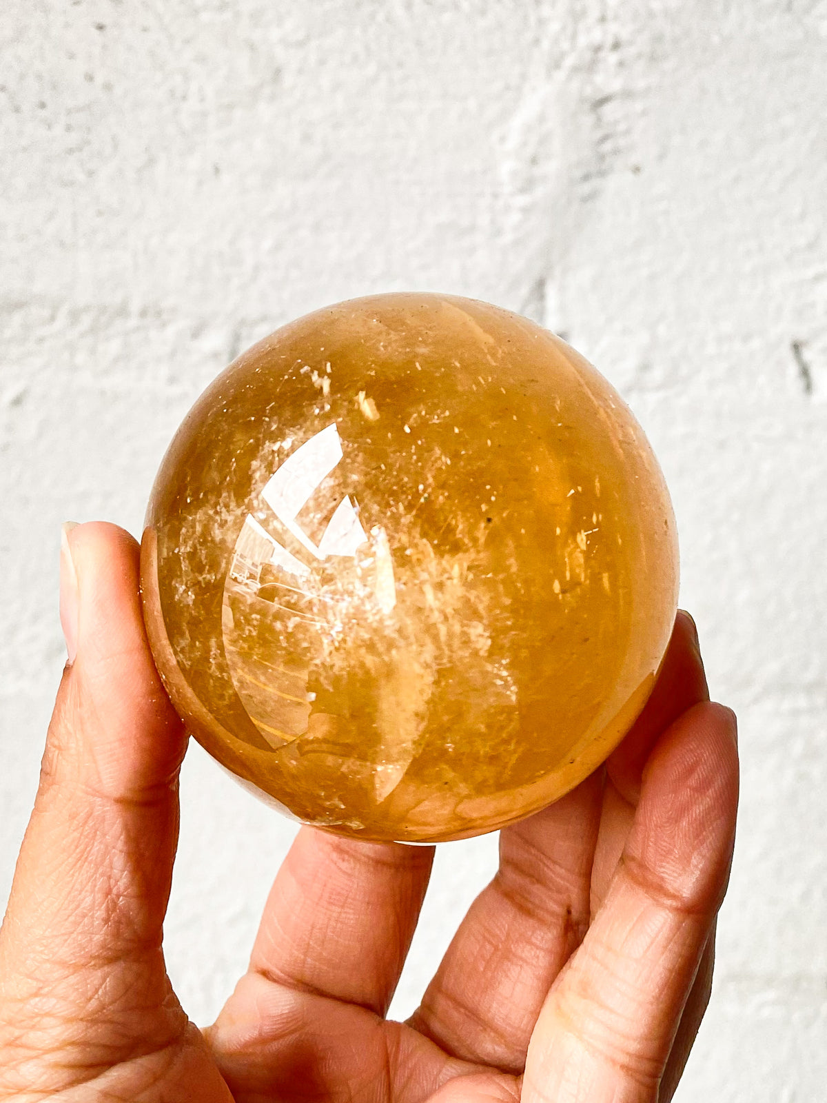 Honey Calcite Sphere HC7 — Aus Crystals