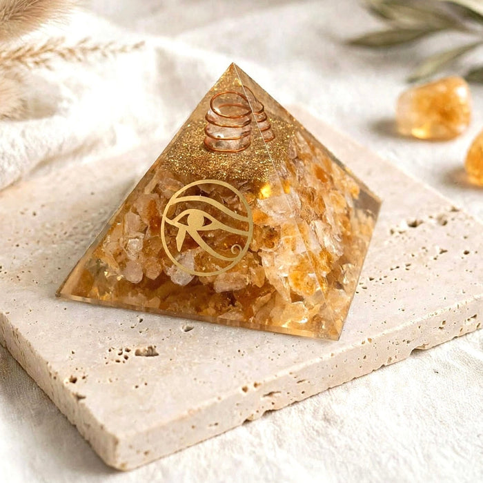 Orgonite Citrine Pyramid 9x9 cm