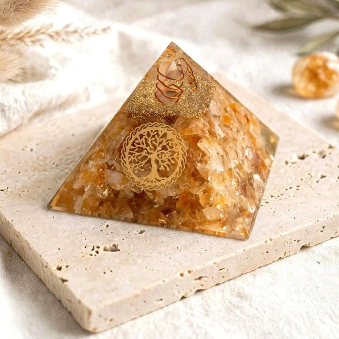 Orgonite Citrine Pyramid 9x9 cm