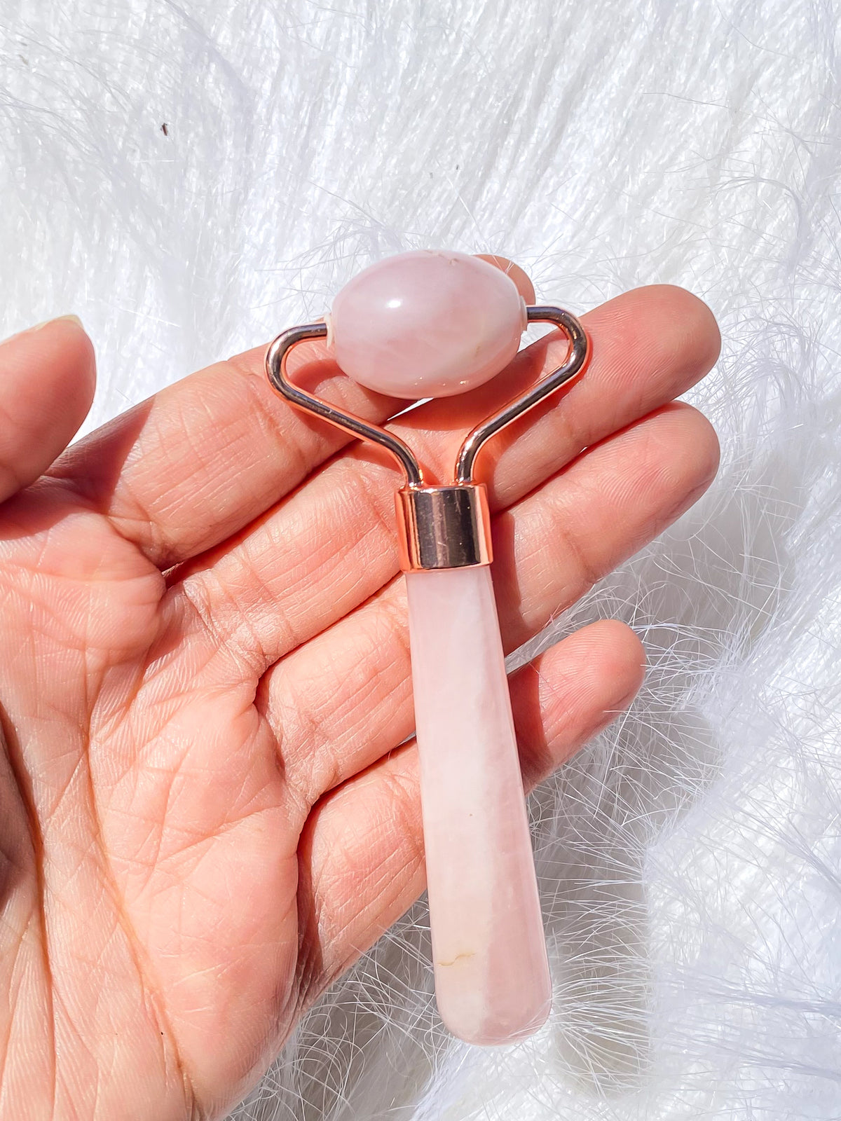 Rose Quartz Facial Roller — Aus Crystals