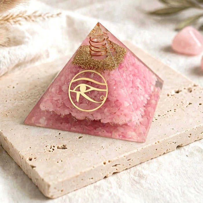 Orgonite Rose Quartz Pyramid 9x9 cm