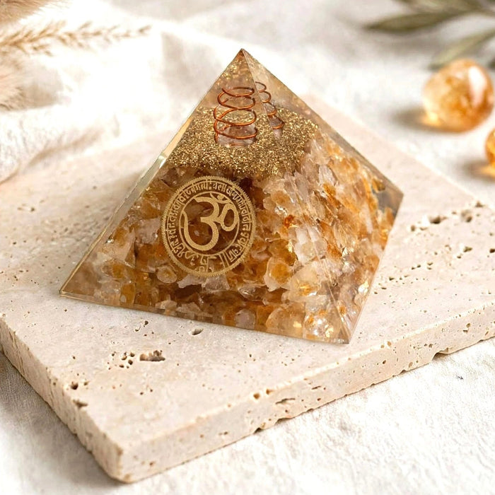 Orgonite Citrine Pyramid 9x9 cm