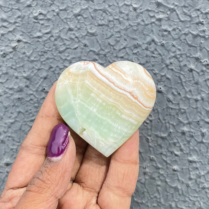 Caribbean Blue Calcite Heart BCH8
