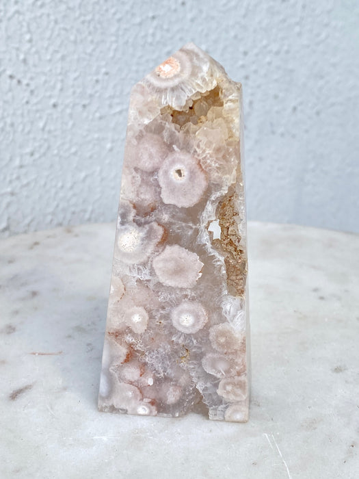 Flower Agate Crystal Tower
