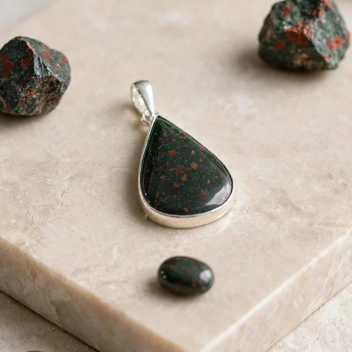 Bloodstone Sterling Silver Pendant CJ23