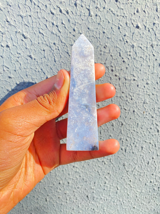 Blue Plume Agate Tower PA03