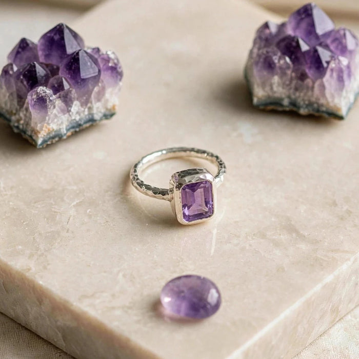 Amethyst Sterling Silver Ring CJ29