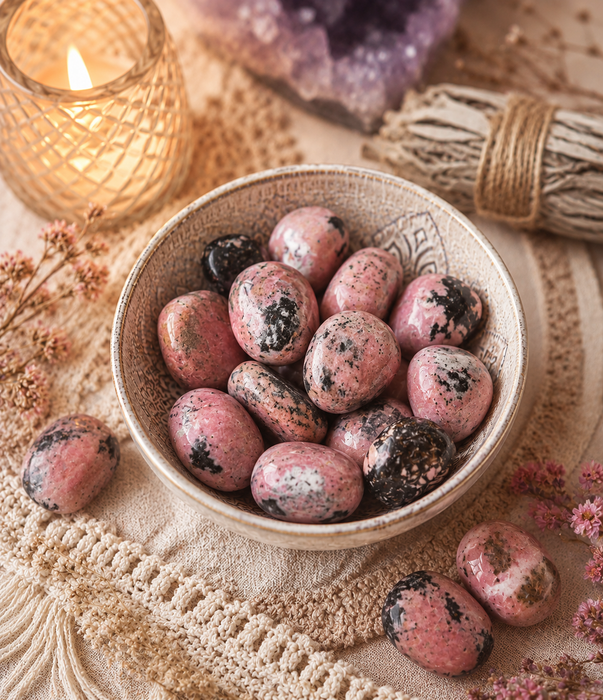Rhodonite Tumbled Stone- 1pc