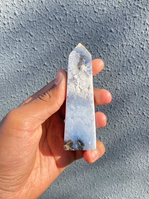 Blue Plume Agate Tower PA04