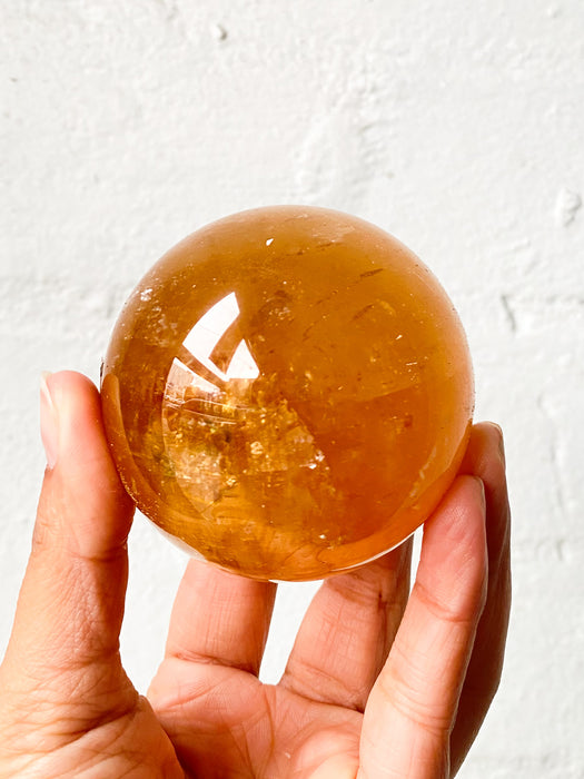 Honey Calcite Sphere HC6