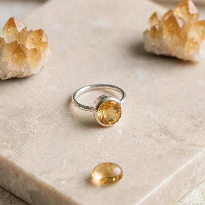 Citrine Sterling Silver Ring CJ35